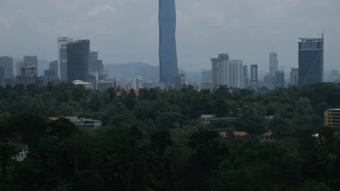 Merdeka Tower Tilt Up Stock Footage 171253613