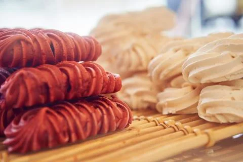 Merengue in a bakery Stock Photos