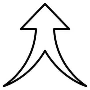 Merge Arrow Up Contour Vector Icon Stock Illustration