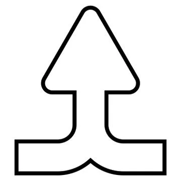 Merge Arrow Up Thin Line Vector Icon Stock Illustration