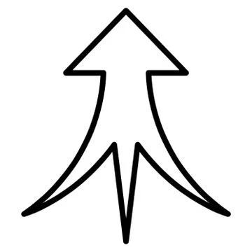 Merge Arrow Up Thin Line Vector Icon Stock Illustration