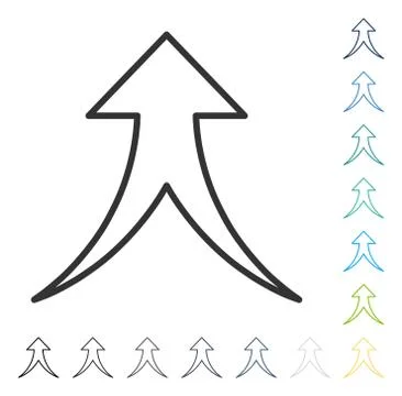 Merge Arrow Up Vector Icon Stock Illustration