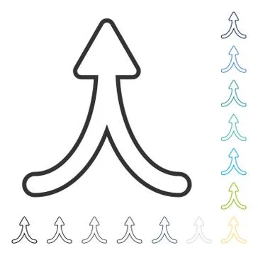 Merge Arrow Up Vector Icon Stock Illustration