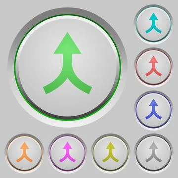 Merge arrows up push buttons Stock Illustration