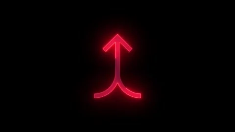 Merge call stroke icon glowing neon red color animation Stock Footage 289436764