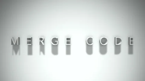 Merge code 3D title animation with shadows on a white background Stock Footage 297514234