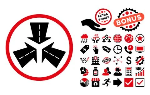Merge Directions Flat Vector Icon with Bonus Ilustración de archivo