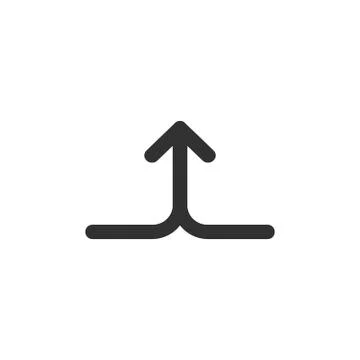 Merge join arrows up linear icon, vector illustration isolated on white backg Ilustración de archivo