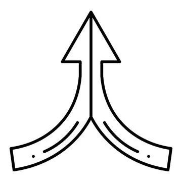 Merge Line Icon Stock Illustration