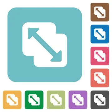 Merge shapes rounded square flat icons Illustrazione stock