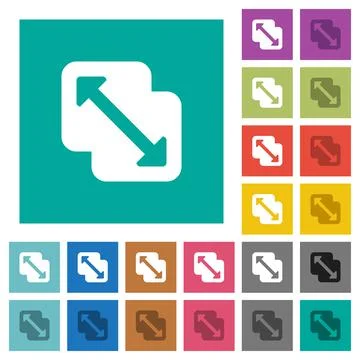 Merge shapes square flat multi colored icons Illustrazione stock