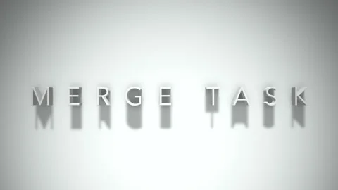 Merge task 3D title animation with shadows on a white background Stock Footage 297514313