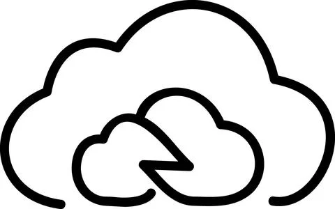 Merged cloud data integration linear icon 스톡 일러스트