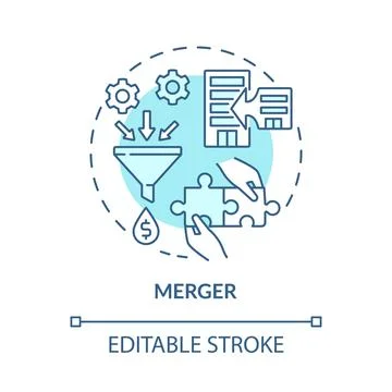 Merger blue concept icon Stock Illustration