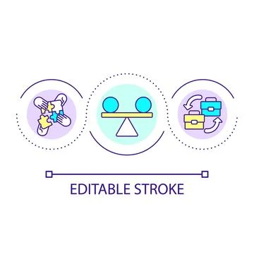 Merger of equals loop concept icon イラスト素材