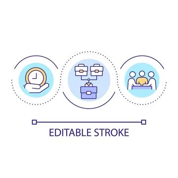 Merger timeframe for completion loop concept icon 스톡 일러스트