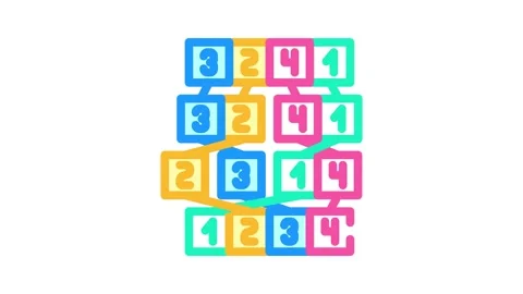 Mergesort algorithm color icon animation Stock-Footage 327265298