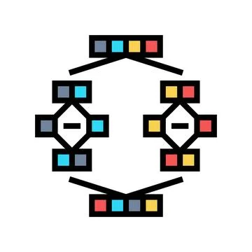 Mergesort algorithm color icon vector illustration Stockillustratie