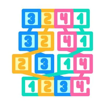 Mergesort algorithm color icon vector illustration Illustrazione stock