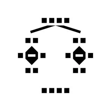 Mergesort algorithm glyph icon vector illustration Stockillustratie