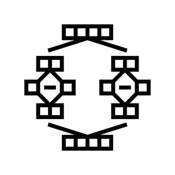 Mergesort algorithm line icon vector illustration Stockillustratie