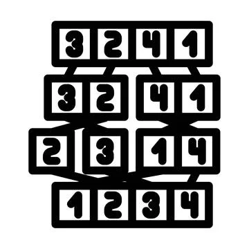 Mergesort algorithm line icon vector illustration Stock Illustration