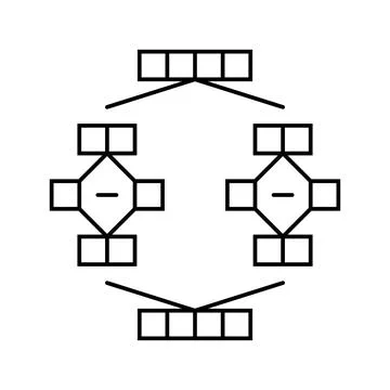 Mergesort algorithm line icon vector illustration Stockillustratie