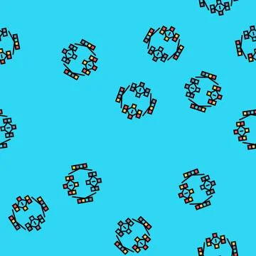 Mergesort algorithm vector seamless pattern 库存插图