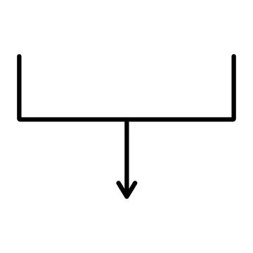 Merging arrow icon in linear style. Stock Illustration