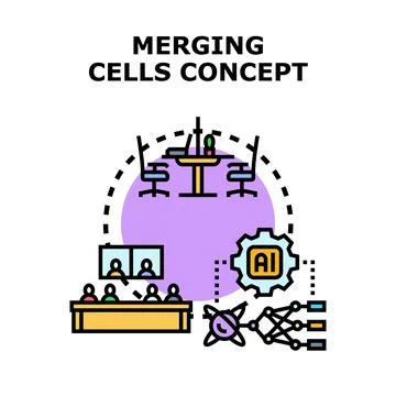 Merging cells concept for collaborative business future Stock Illustration