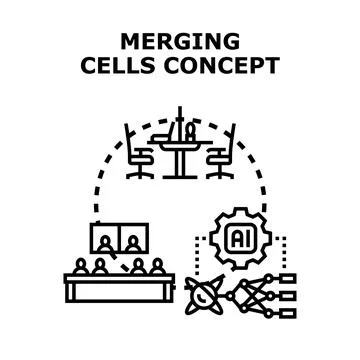 Merging cells concept for collaborative business future Stock Illustration