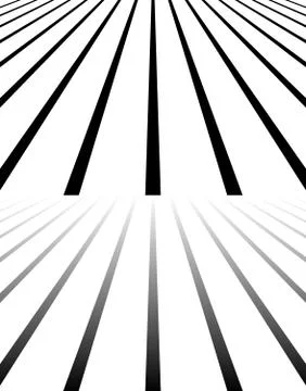 Merging, converging, vanishing lines. 3d empty space. Stock Illustration