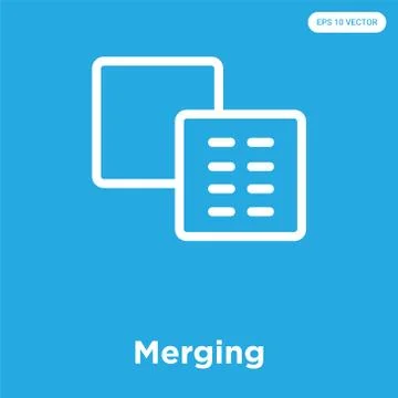 Merging icon isolated on blue background Grats Stockgrafik