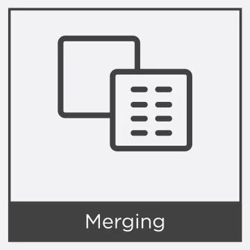 Merging icon isolated on white background Illustrazione stock gratuita