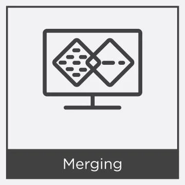 Merging icon isolated on white background Illustrazione stock gratuita