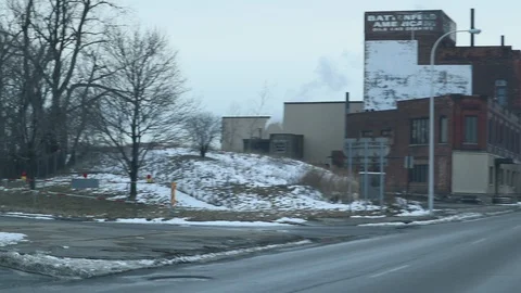 Merging on Interstate Highway I-190 in Buffalo New York USA 動画素材 126945535