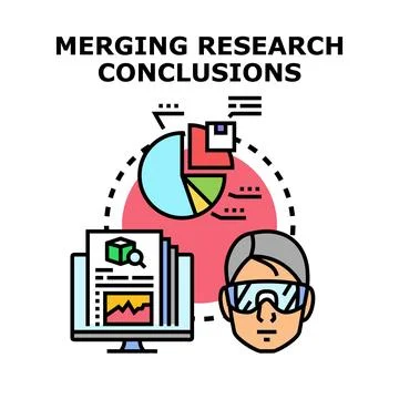 Merging research conclusions for data analysis optimization Stock Illustration