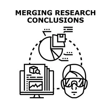 Merging research conclusions for data analysis optimization Stock Illustration
