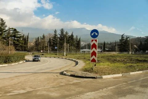 The merging of roads. 库存照片