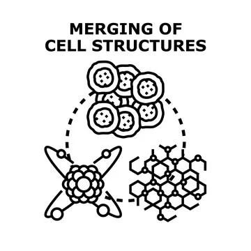 Merging scientific structures and elements concept Stock Illustration