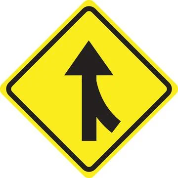 Merging Traffic From Left Sign Stock Illustration