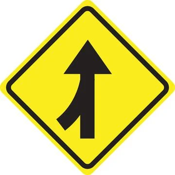 Merging Traffic From Right Sign Stock Illustration