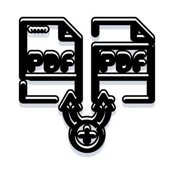 Merging two document files creating a new one Illustrazione stock