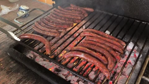 Merguez sausages Video stock 312725874