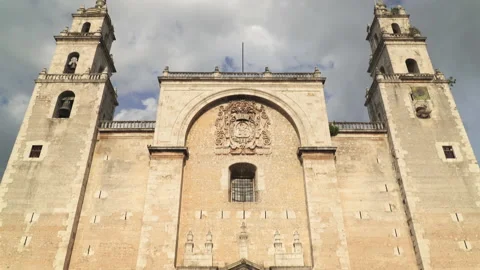 The Merida Cathedral located in historic center of Merida, Yucatan, Mexico Stock Footage 158685489