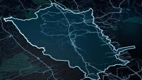 Merida State Venezuela Digital Map Highlight 4K Stock Footage 340073186