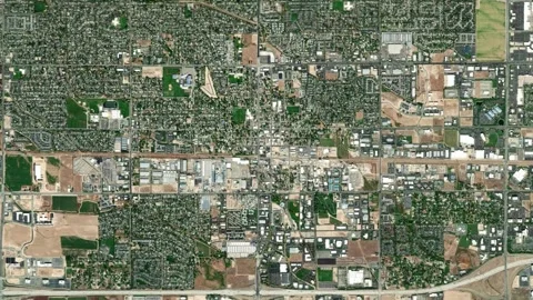 Meridian City Map Zoom (ID, USA) from Space to Earth (no pin, no text) Stock Footage 339748012