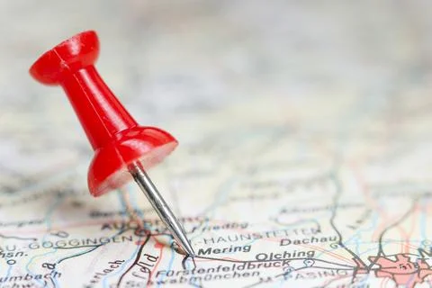 Mering, Germany pin on map Stock Photos