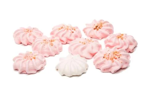 Meringue cake isolated Stock Photos