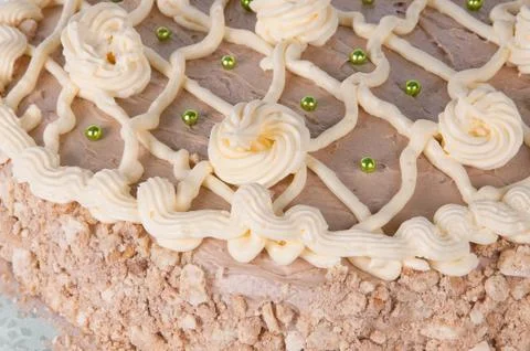 Meringue cake with nuts Foto stock